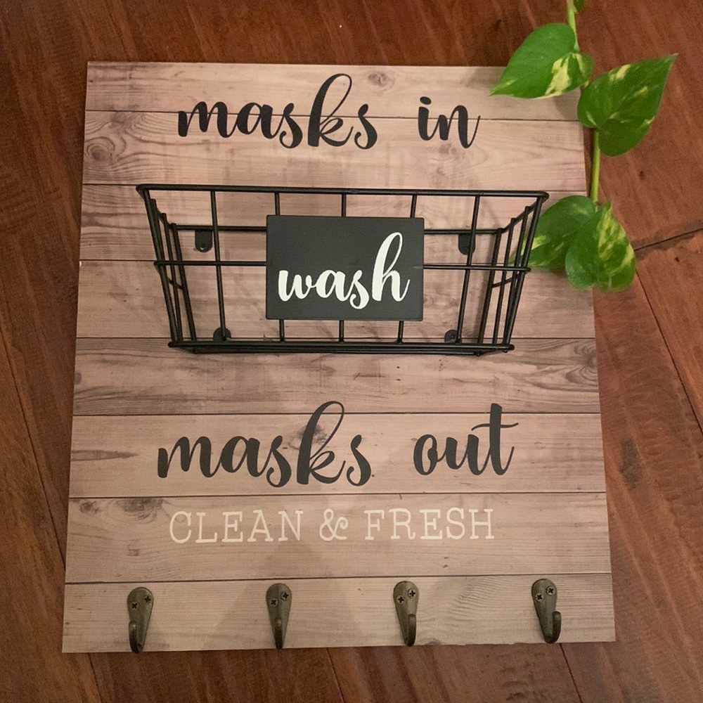 “Masks in, Masks out” Wall Decor